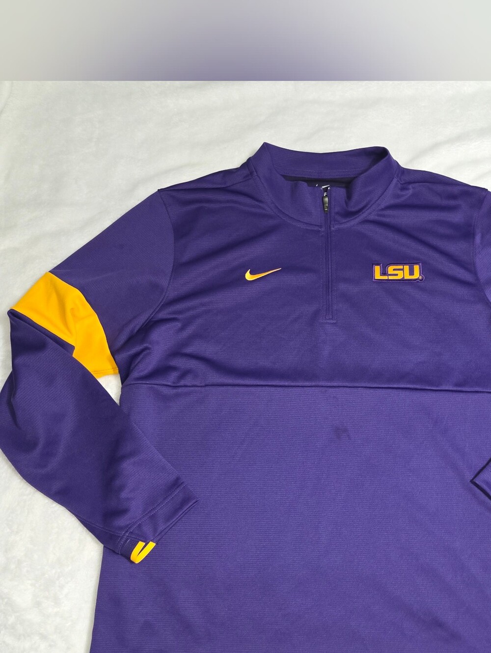 Nike Purple LSU Tigers Performance Quarter-Zip Jacket Men Size XL